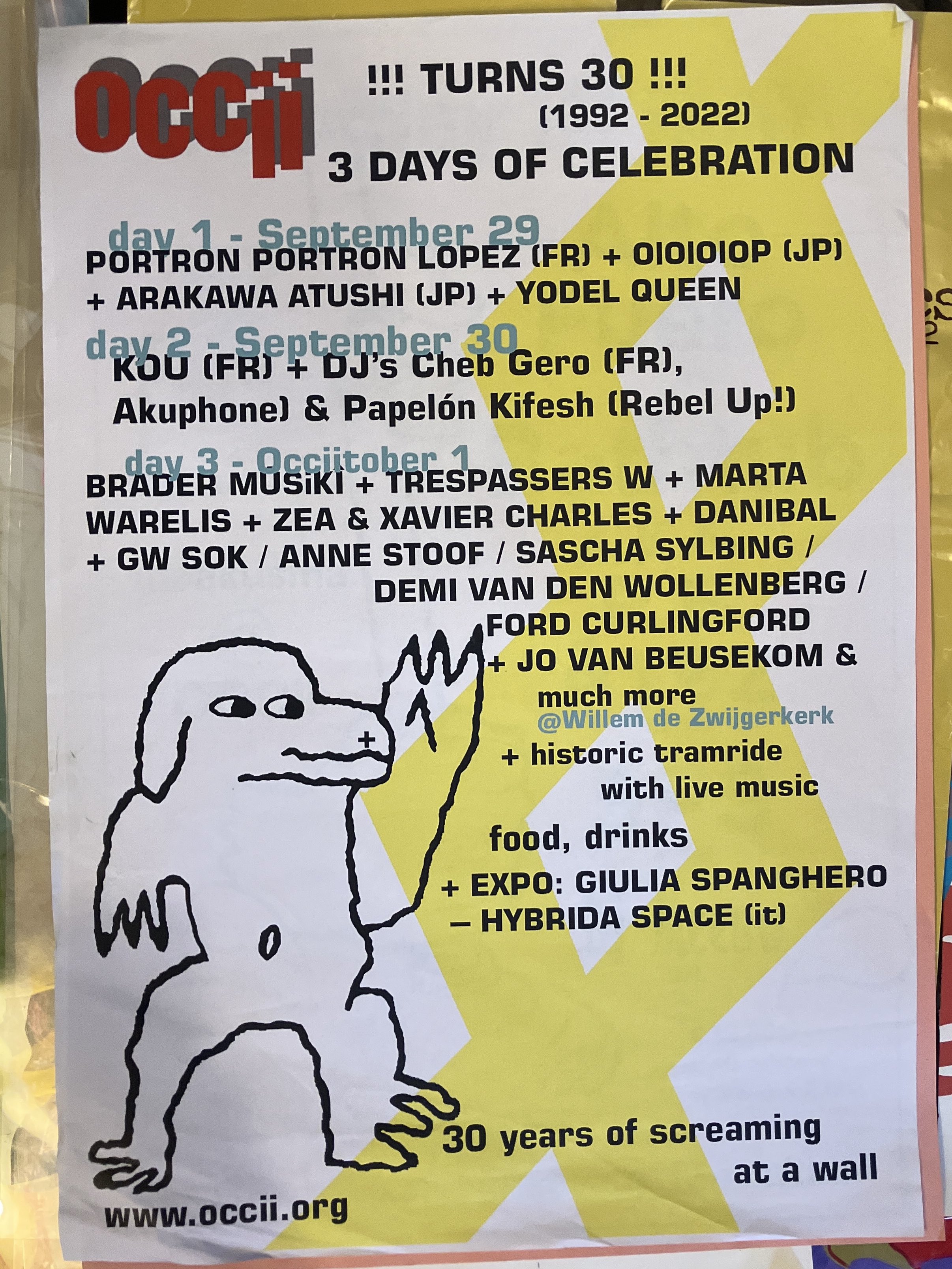 A photo of a poster for OCCII's 30th anniversary